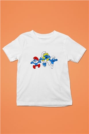 The Smurfs Şirinler Beyaz Unisex  Çocuk Tişört
