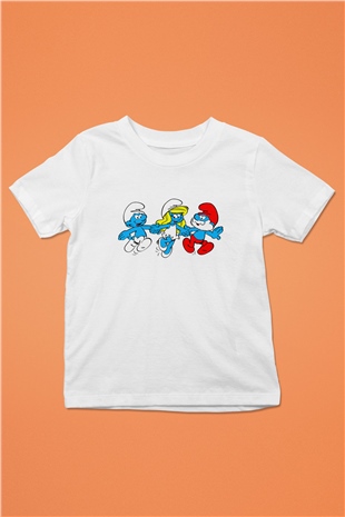 The Smurfs Şirinler Beyaz Unisex  Çocuk Tişört