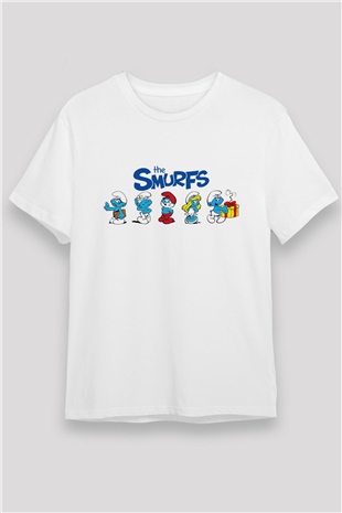 The Smurfs Şirinler Beyaz Unisex Tişört