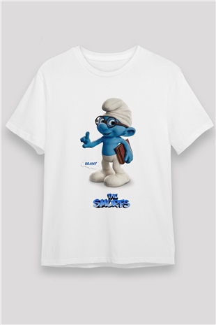 The Smurfs Şirinler Beyaz Unisex Tişört