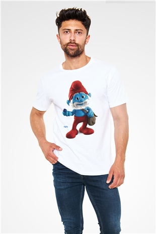 The Smurfs Şirinler Beyaz Unisex Tişört