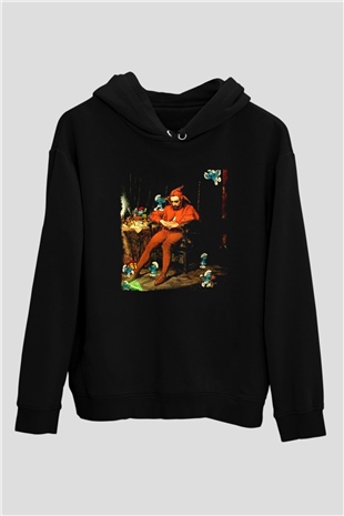 The Smurfs Şirinler Siyah Unisex Hoodie