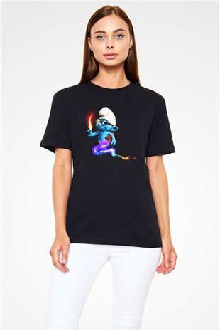 The Smurfs Şirinler Siyah Unisex Tişört