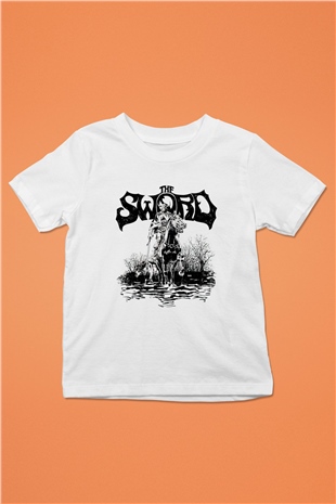 The Sword Baskılı Beyaz Unisex Çocuk Tişört