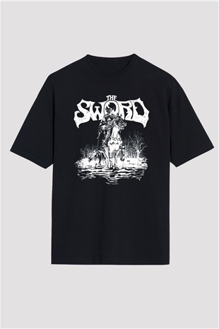 The Sword Siyah Unisex Oversize Tişört T-Shirt
