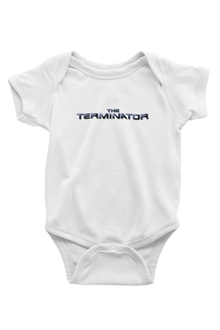 The Terminator Baskılı Beyaz Unisex Bebek Body - Zıbın
