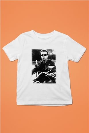 The Terminator Baskılı Beyaz Unisex Çocuk Tişört