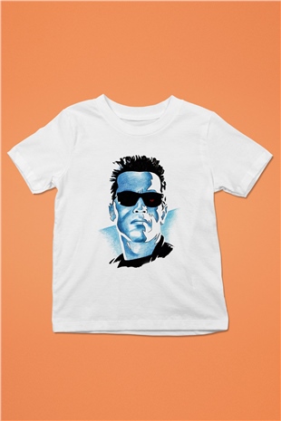 The Terminator Baskılı Beyaz Unisex Çocuk Tişört