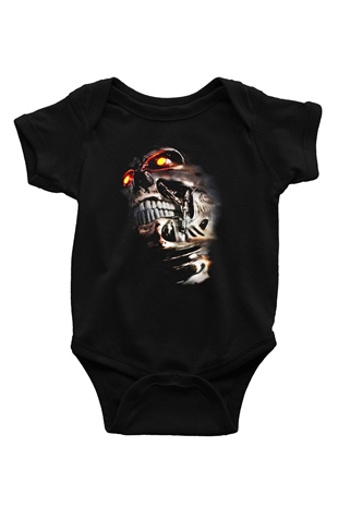 The Terminator Baskılı Siyah Bebek Body - Zıbın