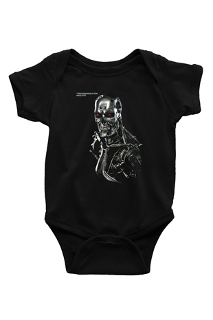 The Terminator Baskılı Siyah Bebek Body - Zıbın