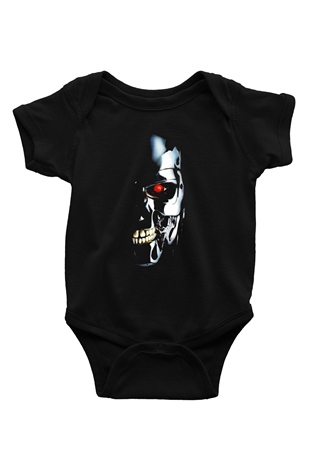 The Terminator Baskılı Siyah Bebek Body - Zıbın