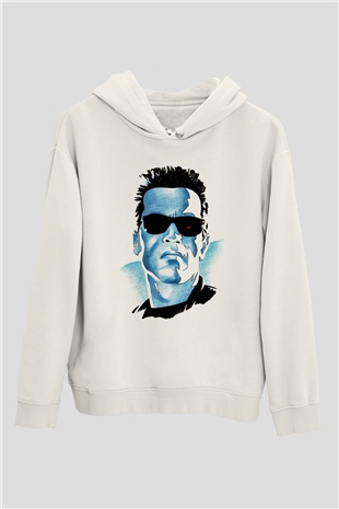 The Terminator Beyaz Unisex Hoodie