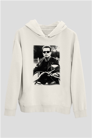 The Terminator Beyaz Unisex Hoodie