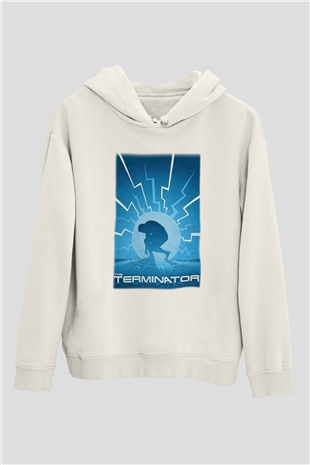 The Terminator Beyaz Unisex Hoodie