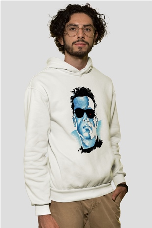 The Terminator Beyaz Unisex Hoodie
