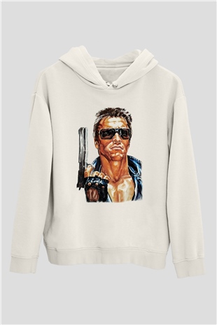 The Terminator Beyaz Unisex Hoodie