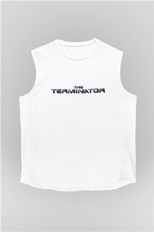 The Terminator Beyaz Unisex Kolsuz Tişört