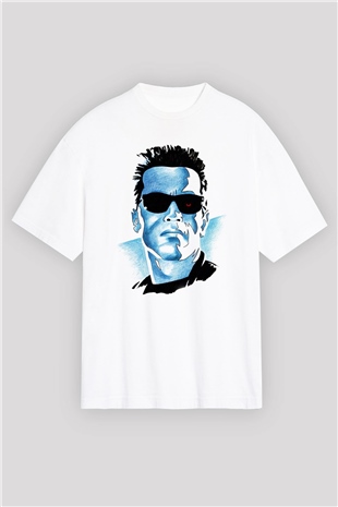 The Terminator Beyaz Unisex Oversize Tişört T-Shirt