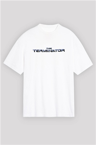 The Terminator Beyaz Unisex Oversize Tişört T-Shirt