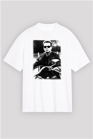 The Terminator Beyaz Unisex Oversize Tişört T-Shirt