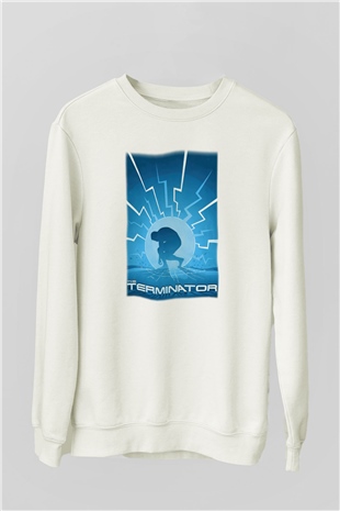 The Terminator Beyaz Unisex Sweatshirt