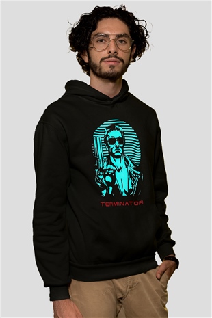 The Terminator Siyah Unisex Hoodie