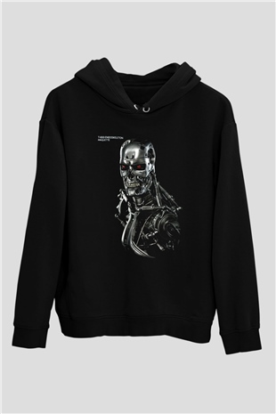 The Terminator Siyah Unisex Kapşonlu Sweatshirt