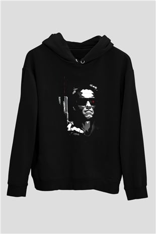 The Terminator Siyah Unisex Kapşonlu Sweatshirt