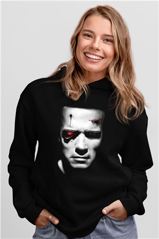 The Terminator Siyah Unisex Kapşonlu Sweatshirt