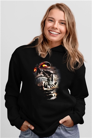 The Terminator Siyah Unisex Kapşonlu Sweatshirt