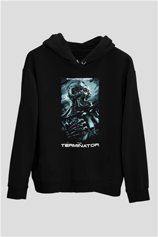 The Terminator Siyah Unisex Kapşonlu Sweatshirt