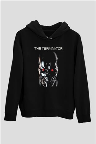The Terminator Siyah Unisex Kapşonlu Sweatshirt