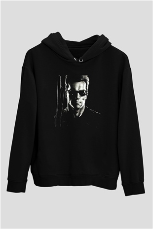 The Terminator Siyah Unisex Kapşonlu Sweatshirt