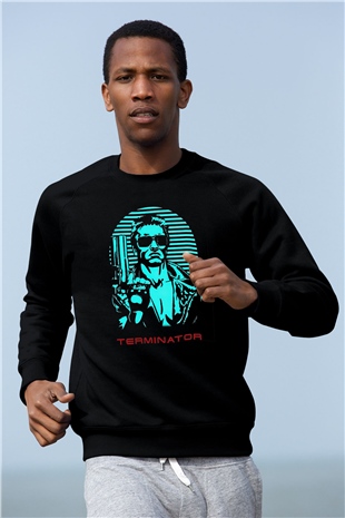 The Terminator Siyah Unisex Sweatshirt