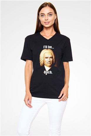The Terminator Siyah Unisex V Yaka Tişört T-Shirt