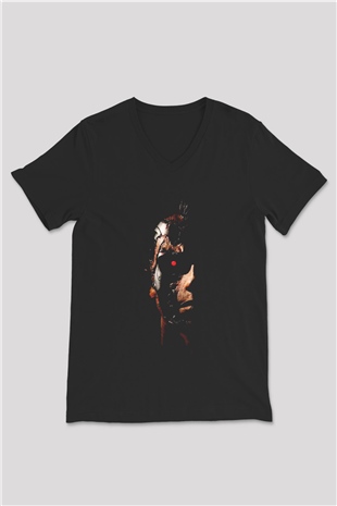The Terminator Siyah Unisex V Yaka Tişört T-Shirt