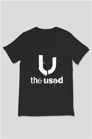 The Used Siyah Unisex V Yaka Tişört T-Shirt