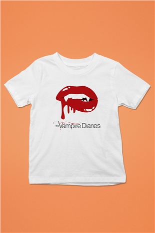 The Vampire Diaries Baskılı Beyaz Unisex Çocuk Tişört