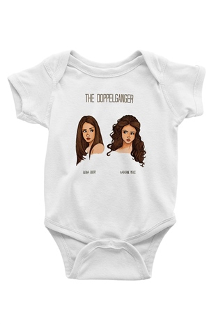 The Vampire Diaries Baskılı Beyaz Unisex Bebek Body - Zıbın