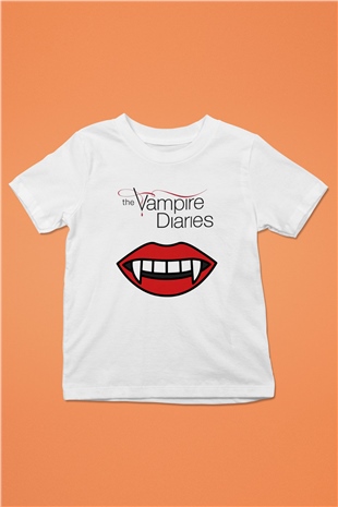 The Vampire Diaries Baskılı Beyaz Unisex Çocuk Tişört