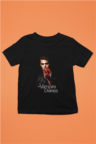 The Vampire Diaries Baskılı Siyah Unisex Çocuk Tişört