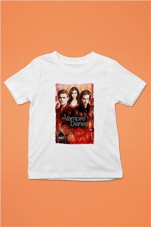The Vampire Diaries Beyaz Unisex Çocuk Tişört