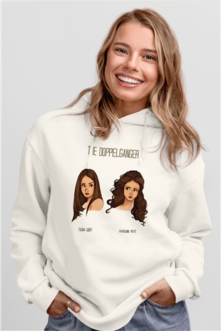 The Vampire Diaries Beyaz Unisex Kapşonlu Sweatshirt