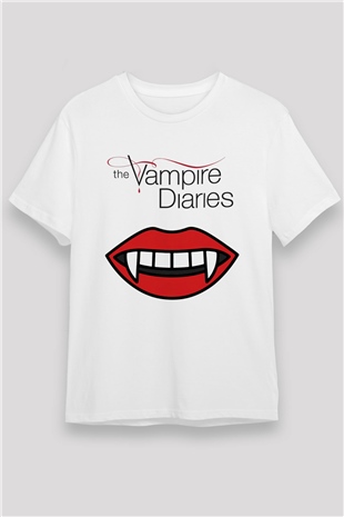 The Vampire Diaries Beyaz Unisex Tişört T-Shirt
