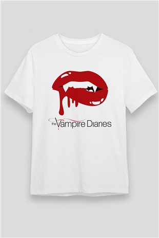 The Vampire Diaries Beyaz Unisex Tişört T-Shirt