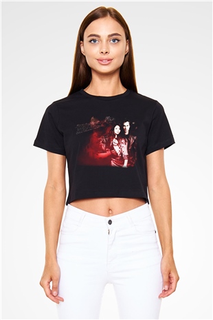The Vampire Diaries Siyah Crop Top Tişört