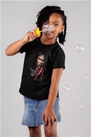 The Vampire Diaries Siyah Unisex Çocuk Tişört