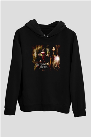 The Vampire Diaries Siyah Unisex Hoodie
