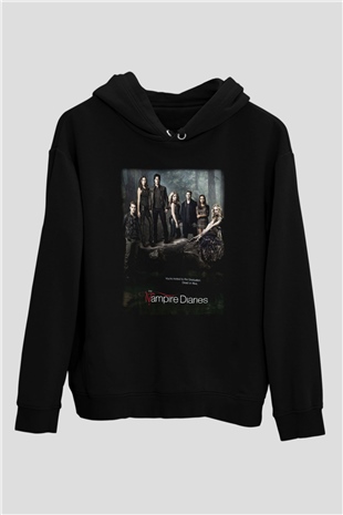The Vampire Diaries Siyah Unisex Hoodie