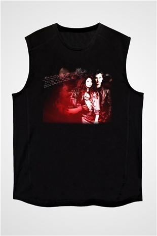 The Vampire Diaries Siyah Unisex Kolsuz Tişört